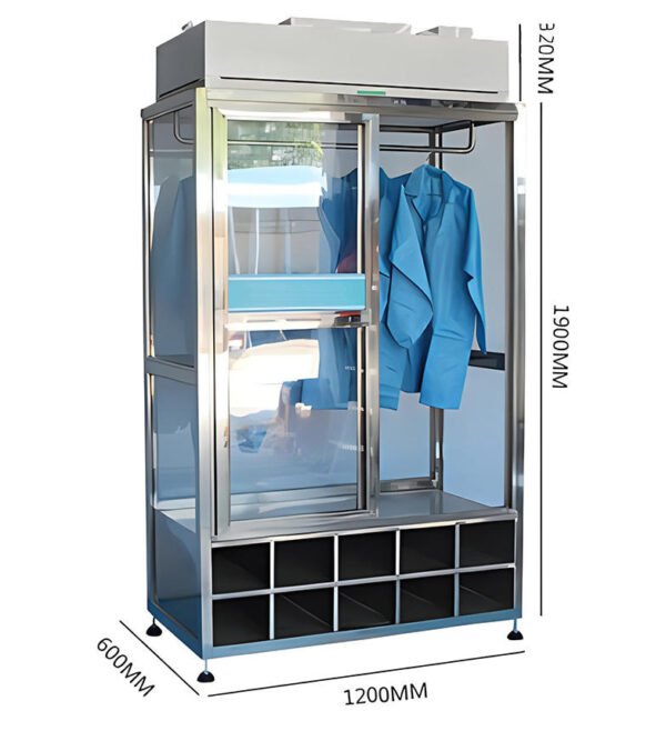 Customized OEM/ODM Cleanroom Dust Free Wardrobe Closet Stainless Steel Laminar Air Flow Garment Cabinet