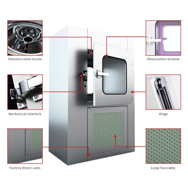 Stainless Steel Air Shower Dynamic Pass Box With Electric Interlock For Clean Room Product Details